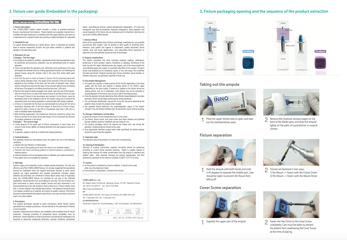 Cowellmedi INNO Hydrophilic Dental Implants (Unmounted)