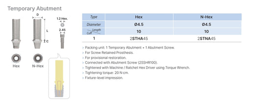 Temporary Titanium abutments